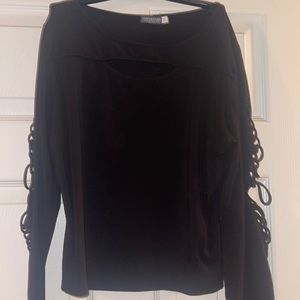 Braided Long Sleeve Earthbound Crop Top Size XL